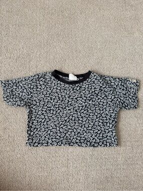 Cotton On Black & White Floral Short Sleeve Tee